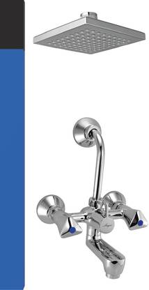 MAYUR ÖCICH WALL MIXER BEND PIPE-6" RAIN SHOWER SET (CLICK SOUND WATER DIVERSION) HEAVY DUTY TAPS FOR BATHROOM [SHOWER COMPLETE SET] bathroom mixer [SHOWER MIXER} Mixer Faucet