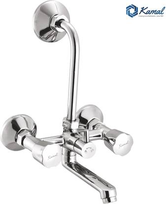 KAMAL Wall Mixer Contessa Neo Eco | Brass Build | Mirror Finish | High Quality Aerator |Hot and Cold Shower Mixer| With 165mm long bend pipe| Easy to use click fitting Mixer Faucet