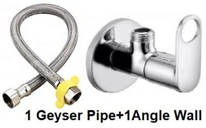 fastgear by Fastgear Chrome Finish Angle Wall with Connection pipe for Sink/washbasin Geyser water Saving Aerator Suitable for Washbasin,Sink,Bathroom &Kitchen Bib Tap Faucet