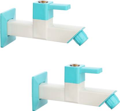 RUHE Ocean Square Collection PTMT Long Body Bib Tap With Wall Flange (Pack of 2) Bib Tap Faucet