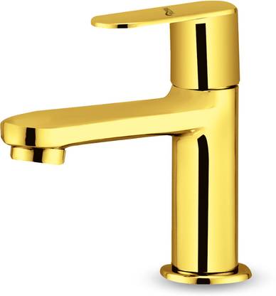 AMATRA Luxury Series Golden Finish PVD Coated Brass Pillar Tap Pillar Tap Faucet