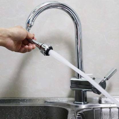 KK plast by LMX Turbo Flex 360 Flexible Faucet Sprayer Water Extender Pack Of 1 Stainless Steel Turbo Flex 360° Flexible 6” Faucet Sprayer Extension Jet Stream/Water Saving Faucet, Flexible Turbo Flex 360 Sink Faucet Sprayer Jet Basin Mixer Faucet