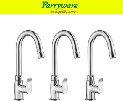 Parryware Alpha brass Swan neck pillar tap set of 3 pic 323 Alpha Swan Neck Pillar tap Swan Neck  Faucet