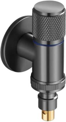 Fossa Galaxy Laundry Faucet Washing Machine Faucet Water Spigot Outdoor Brass Faucet Handle Hose Faucet Dishwasher Angle Valve (Black) Matte Finish Angle Cock Faucet