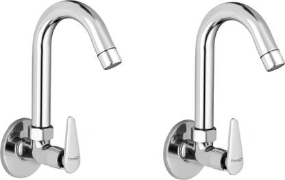 Prestige Brass Sink Cock Jazz Handle with Swivel Spout,with Flange and Aerator Foam Flow-Set of 2 Spout Faucet