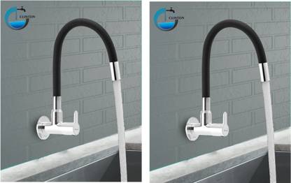 Clinton Brass Fusion 360 Degree Flexible Silicon Hose & Single Flow SPOUT for Kitchen_2 Pillar Tap Faucet