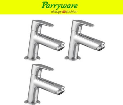Parryware Primo Pillar Tap for Wash Basin – Brass Body, Chrome Finish set of 3 pic 170 Pillar Tap for Wash Basin – Brass Body, Chrome Finish, Single Lever Faucet Pillar Tap Faucet