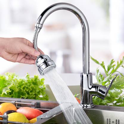 KUBER INDUSTRIES Sink Taps Faucel Water Saving 360 Degree Rotation Swivel Faucet | JN-002 Silver Sink Tap Faucet