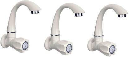 AVARON CHEM 3 sink cock pvc , pvc tap Kitchen Mixer Faucet POLO PVC Sink Cock for Kitchen/Bathroom Wash Basins (wall mount , white) Bib Tap Faucet