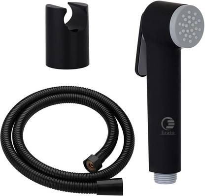 ERATO Premium Black Riva Health Faucet Set with 1.5 Meter Flexible SS Tube Riva Health Faucet With Flexible Hosepipe Health  Faucet