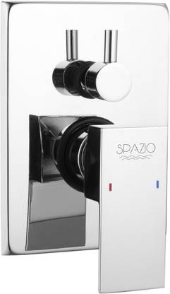 Spazio Brass Single Lever Divertor High Flow KBE Series Complete Set With Add-ons: High Quality Body Of Single Lever Concealed Mixer, Upper Brass Plate & Handles, For Bath And Shower System Brass Single Lever 4 Way / 2 Inlet Concealed Body High Flow Diverter Faucet
