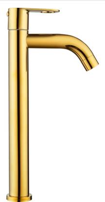 Kyari - Tall Deck Mount Table top Basin Pillar Tap ( GOLD ) HOLEX Handle For Wash Basin Pillar Tap Faucet