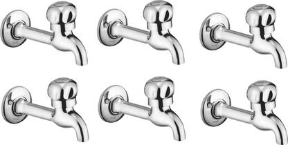 Prestige Brass Conti Long Body Tap with Wall Flange- Set of 6 Bib Tap Faucet