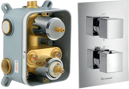 Parryware Square 3 way Thermostatic diverter body with upper trim 113 Square 3 way Thermostatic diverter body with upper trim Thermostatic Valve Faucet