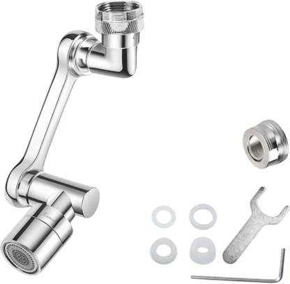 KAMAL 1080* FULLY BRASS Swivel Faucet Aerator Rotatable Multi-Functional with 2 Modes | Universal Robotic Arm Faucet Extender for Sink with Shower & Stream Spout Faucet