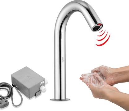 RUHE Automatic Touchless with Mouth Sensor Faucet/Tap AC/DC Operated Chrome Finish Automatic Sensor Tap Touch Less Brass Water Sensor Based Hands Free Sink Tap Spout Faucet