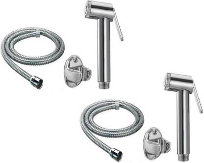 ANMEX Latest Design Rich Look Conti Health faucet (abs)with 1.5mtr flexible SS Tube and Wall Hook - Set of 2 Health  Faucet