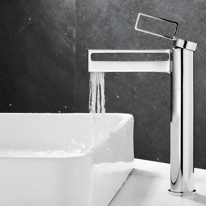 Plantex Brass Faucet for Washbasin/Single Lever Faucet/Hot&Cold Wall Mixer for Bathroom (APS-7881-Chrome) Basin Mixer Faucet