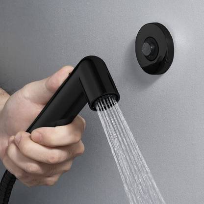 Spazio Black Magnetic Health Faucet / Bidet Sprayer / Jet Spray for Toilet & Bathroom with 1M Hose Pipe & Magnet Holder - Pack Of 1 Health  Faucet
