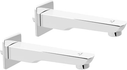 PIXAFLO CUBICLE Brass Bath Tub Diverter Spout with Flange (Chrome) (Combo Pack of 2) Bath Tub Diverter Spout | High Flow Spout Faucet