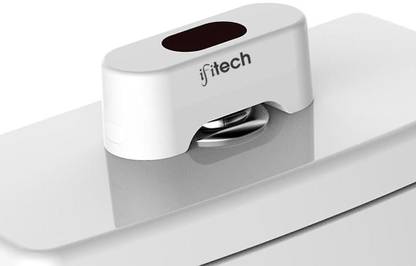 IFITech Automatic Motion Sensor Toilet Flush | Non-Touch Flush Kit | Ideal For Home, Offices, Hotels | built-in Rechargeable battery | ABS | White Touchless Toilet Flush Kit | Rechargeable Automatic Toilet Flusher Flush Valve Faucet