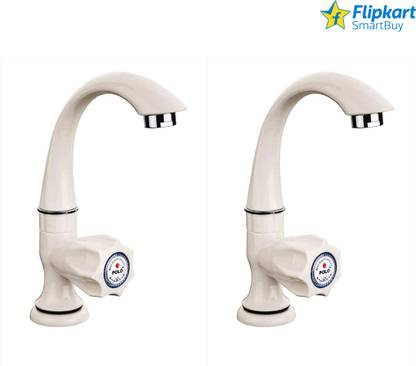 Flipkart SmartBuy FKSB-SNT-02 PVC Plastic Swan Neck Pillar Tap for WashBasin (Pack of 2) Pillar Tap Faucet