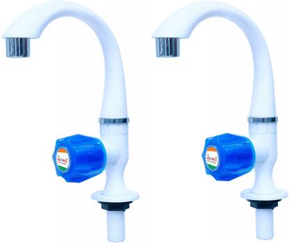 aerowell Pvc Swan Neck Tap Blue (With Foam Flow) For Kitchen/Bathroom Wash Basins Pack Of 2 Pillar Tap Faucet
