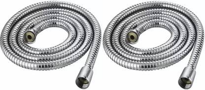 Ramya 1.5 MTR Chrome Plated Flexible Shower Tube Pack OF 2 For Bathroom and Kitchen Chrome Finish Health  Faucet