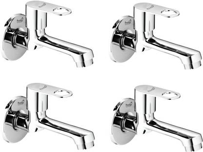Prestige by Prestige Brass Prime Long Body Tap for Bathroom, Water Tap, Pillar Tap Chrome Finish (Set of - (4) Bib Tap Faucet (Wall Mount Installation Type) Bib Tap Faucet