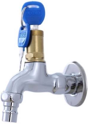 24x7eMall Tap with Lock and Key Lock Tap, 1/2" Thread Water Tap Lockable Faucet Brass Faucet Bib Tap Faucet