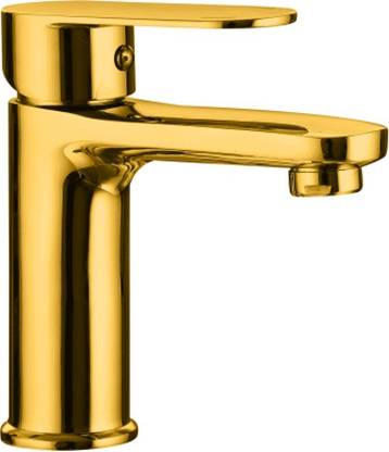 AMATRA Prime Single Lever 6 Inch Golden For Bathroom and Kitchen Golden Finish Pillar Tap Faucet