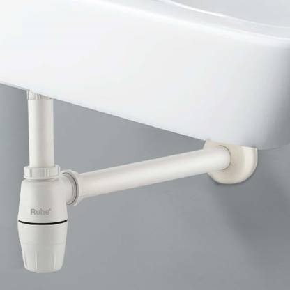 RUHE ABS Plastic Bottle Trap Adjustable Hight With Connection Pipe 12 Inches for Wash Basin and Sink Diverter Faucet