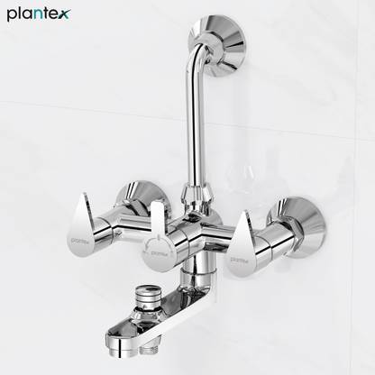 Plantex Virgin Brass PAC-1819 3in1 Telephonic Wall Mixer for Overhead Shower (Mirror) PAC-1819 Wall Mixer Faucet