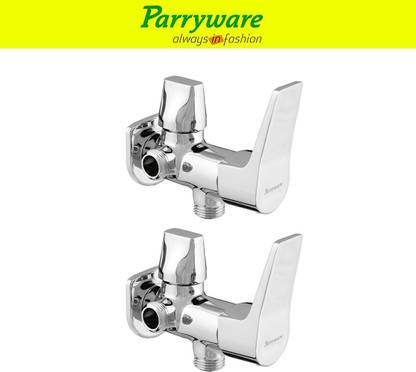 Parryware Aqua Brass 2 in 1 angle valveTap set of 2 pic 418 Aqua brass 2 in1 angle valveTap with wall flange Angle Valve Faucet