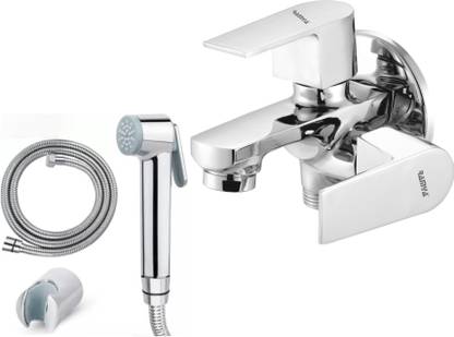Ramya Prime Bib Cock 2 Way Tap With Star Health Faucet Complete For Washroom And Toilet Twin Elbow Valve Faucet