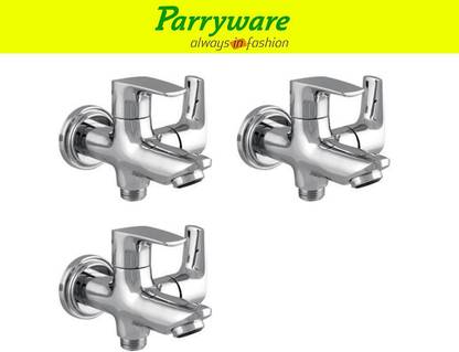 Parryware Primo 2-in-1 Bib Cock Tap – Wall Mounted Brass set of 3 pic 123 Two-in-One Bib Cock Tap – Wall Mounted Bib Tap Faucet