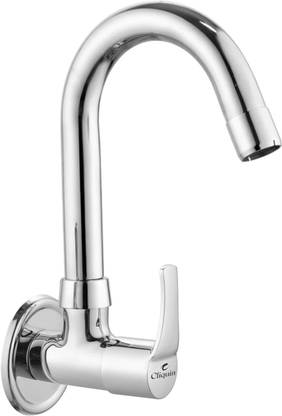 Cliquin CSSC002-Topaz Brass Sink Cock with Swivel Spout, Chrome Finish Sink Tap Faucet