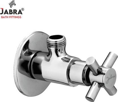 JABRA JB-KN-08-CRSA Corsa Brass Angle Cock Tap Wall Mounted Bathroom Valve - Mirror Chrome Finish Angle Cock Faucet