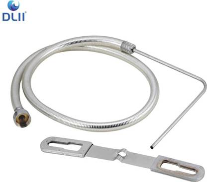 DLII Hands-Free Jet Spray American Type 304 Grade Stainless Steel with 1M Heavy PVC Sleeve Pipe | Flat Brass Nozzle | Toilet Bidet Attachment for Clean (Pack Of 1) Jet Spray Faucet