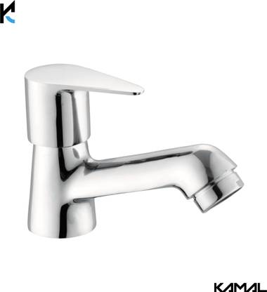 KAMAL Pillar Cock - Vignette | Wash Basin Tap | Chrome Finish Faucet for kitchen Use | Foam Flow Aerator Pillar Tap Faucet