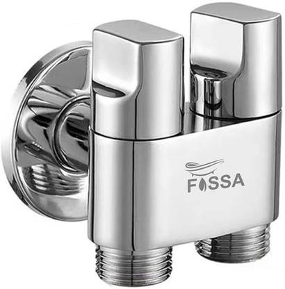 Fossa Shower Diverter Valve,Two Outlets Dual Control Washing Machine Stainless Steel Tap Adapter Valve Spare Parts for Toilet, Bidet, Shower (Silver) Angle Cock Faucet