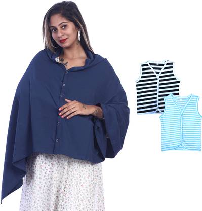 Kowsi Soft Mother's Nursing & Feeding Shawl Tees combo Feeding Cloak