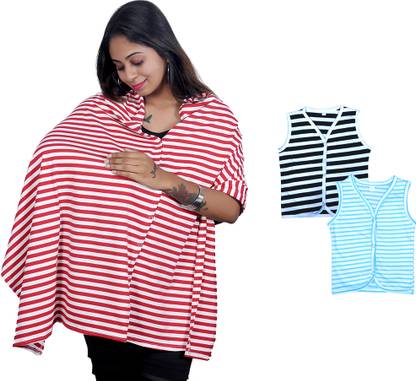 Kowsi Soft Mother's Nursing & Feeding Shawl Tees combo Feeding Cloak