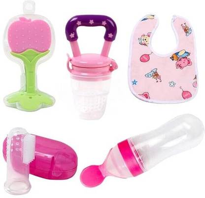 Muma's Love 5 Pieces Combo Set For Your New Born Babies  - Silicone
