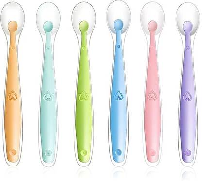 SuperDaze 6pc SootheFeed Baby Feeding Spoon with Supple Silicone Tip  - Silicone