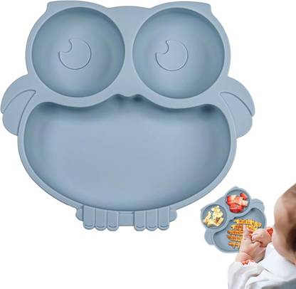 HASTHIP Baby Suction Plates for Baby Feeding Silicone Toddler Plates with Deep Divided  - Silicone