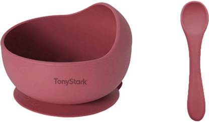 TONY STARK Silicone Baby Feeding Bowl & Spoon Set,Suction Baby Bowl &Soft Spoon for Toddler  - Silicone