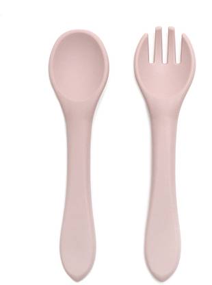 किड्स स्टेशन 2pcs Baby Feeding Spoon and Fork, BPA-Free & Microwave Safe Baby Feeding Set - फूड ग्रेड सिलिकॉन