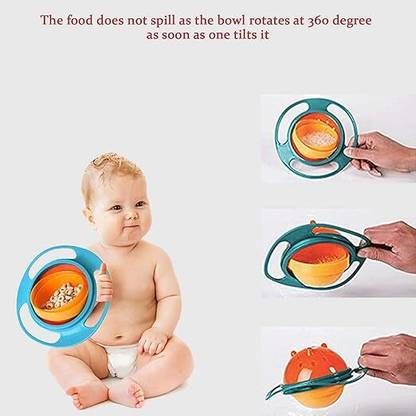 CountryLink Baby Bowl 360 Degree Rotation Spill Proof Food Magic Gyro Bowl for Baby BPA Free  - Plastic