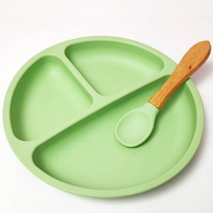 ESSENSI Soft Silicone Suction Plate & Spoon Set  - Food Grade Silicone